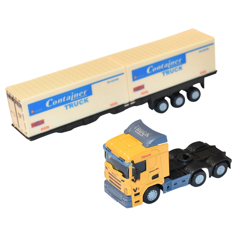 Camion (cap tractor cu remorca) Galben jucarie - imagine 6