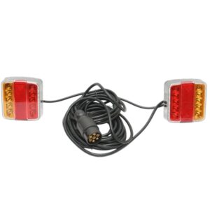 Set lampi LED magnetice 12V pentru remorca fisa 7 pini cablu stopuri 2.5m cablu fisa 7.5m Breckner Germany