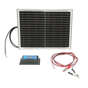 Panou solar 20 W fotovoltaic monocristalin 400 x 300 x 17 mm cu regulator de incarcare