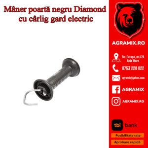 Maner poarta negru Diamond cu carlig gard electric Breckner Germany