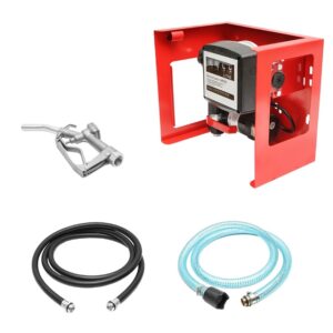 Kit pompa transfer combustibil 12V debit 40L/min cu contor furtun aspiratie 1.5m furtun transfer 4m si pistol