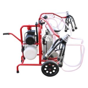 Aparat de muls vaci 2 posturi bidon 40L inox cu butelie - vacuum rezervor Breckner Germany