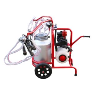 Aparat de muls vaci 2 posturi bidon 40L aluminiu cu butelie vacuum rezervor Breckner Germany