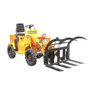 Mini incarcator frontal articulat electric cu cupa si gheare Baisan