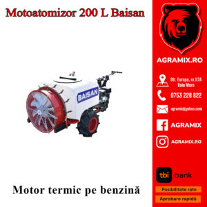 Motoatomizor Baisan 200 litri motor benzina 6.6kw autopropulsat