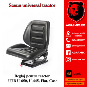 Scaun negru cu reglaj pentru tractor UTB U-445