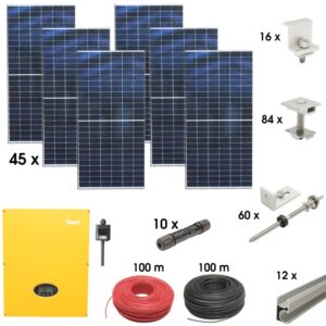 Kit sistem solar fotovoltaic trifazic ON-GRID 20KW cu panouri 45x450W prosumator WIFI cu sistem fixare pentru tabla Breckner Germany