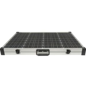 Panou solar 145W portabil fotovoltaic monocristalin tip valiza cu cablu de conectare 2M si regulator tensiune 12/24V 20Ah 2 USB-uri Breckner Germany