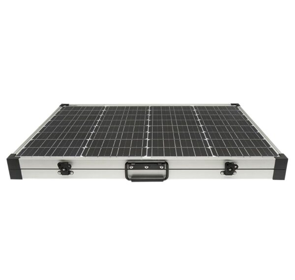 Panou solar 145W portabil fotovoltaic monocristalin tip valiza cu cablu de conectare 2M si regulator tensiune 12/24V 20Ah 2 USB-uri Breckner Germany