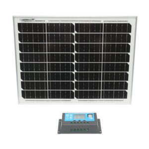 Panou solar 20W 460x350x40mm monocristalin cu regulator de incarcare 10A 12/24V, cablu 1900 mm Breckner Germany
