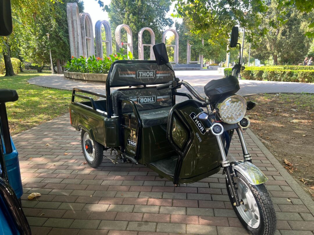 Triciclu electric 650W Thor CITY ECO green army fara permis 48V20Ah 25km/h TRANSPORT GRATUIT - imagine 4