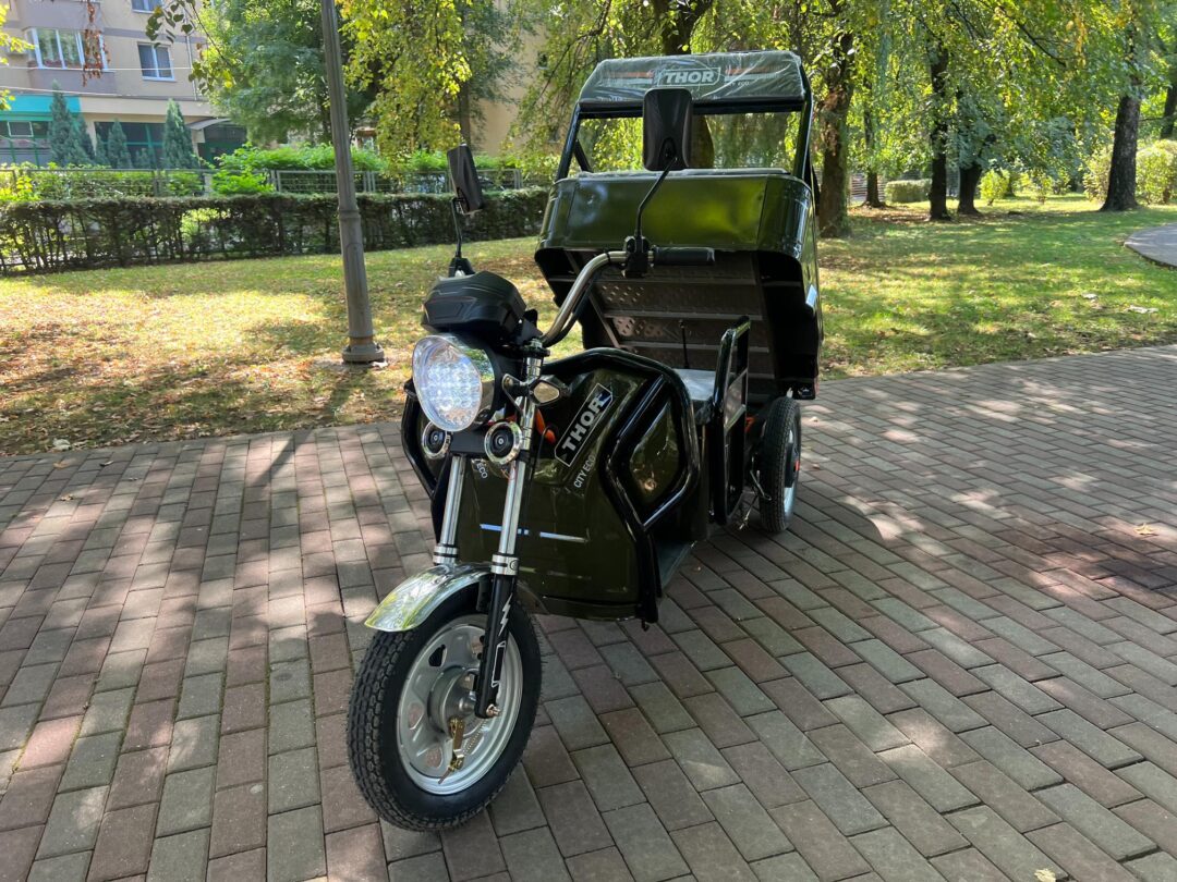 Triciclu electric 650W Thor CITY ECO green army fara permis 48V20Ah 25km/h TRANSPORT GRATUIT - imagine 13