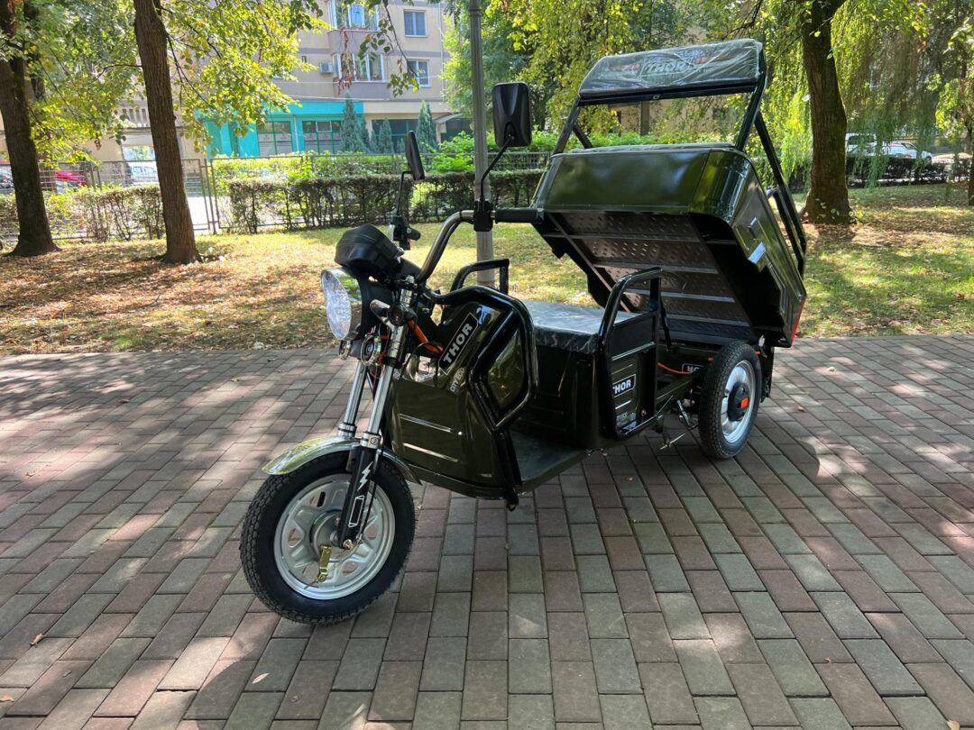 Triciclu electric 650W Thor CITY ECO green army fara permis 48V20Ah 25km/h TRANSPORT GRATUIT - imagine 14