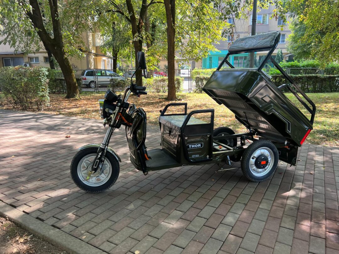 Triciclu electric 650W Thor CITY ECO green army fara permis 48V20Ah 25km/h TRANSPORT GRATUIT - imagine 15
