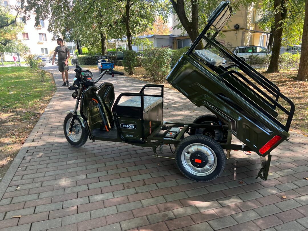 Triciclu electric 650W Thor CITY ECO green army fara permis 48V20Ah 25km/h TRANSPORT GRATUIT - imagine 16