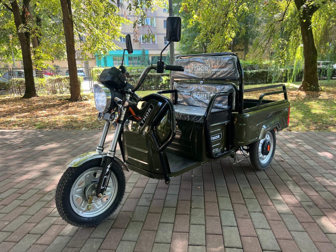 Triciclu electric 650W Thor CITY ECO green army fara permis 48V20Ah 25km/h TRANSPORT GRATUIT - imagine 20