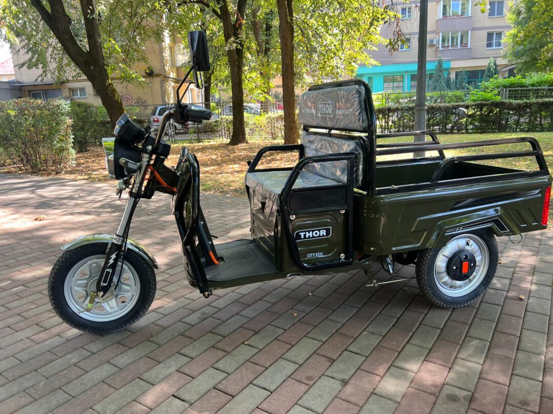 Triciclu electric 650W Thor CITY ECO green army fara permis 48V20Ah 25km/h TRANSPORT GRATUIT - imagine 21