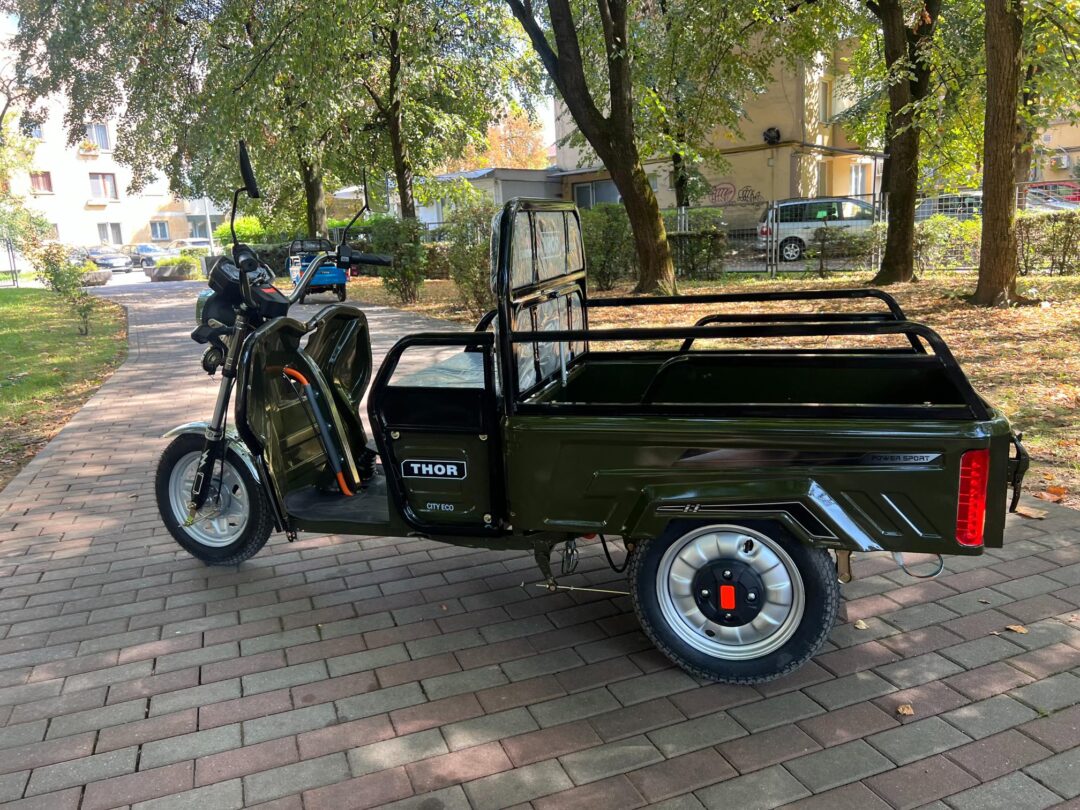 Triciclu electric 650W Thor CITY ECO green army fara permis 48V20Ah 25km/h TRANSPORT GRATUIT - imagine 22