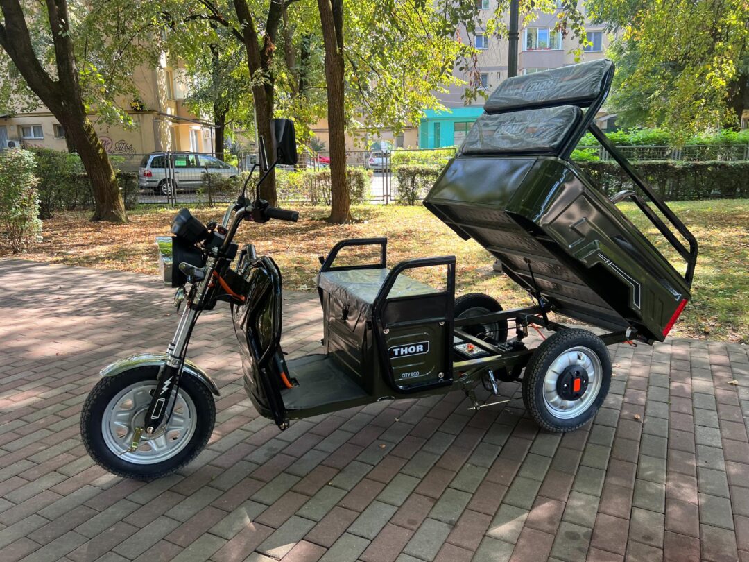 Triciclu electric 650W Thor CITY ECO green army fara permis 48V20Ah 25km/h TRANSPORT GRATUIT - imagine 30