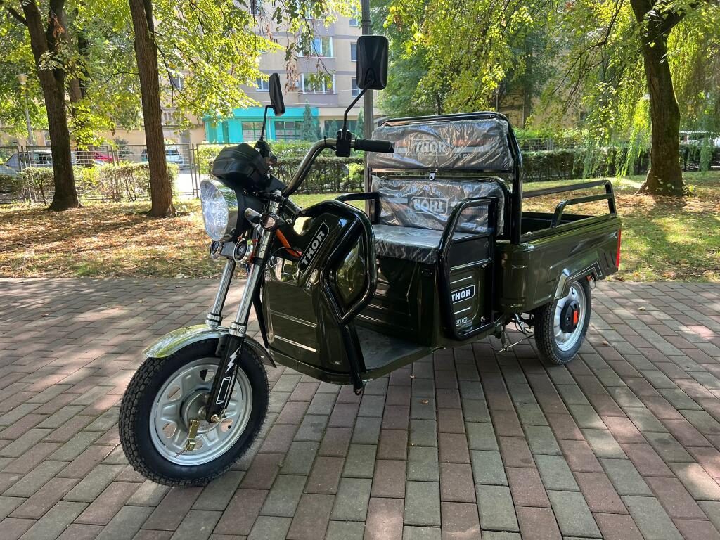 Triciclu electric 650W Thor CITY ECO green army fara permis 48V20Ah 25km/h TRANSPORT GRATUIT - imagine 38