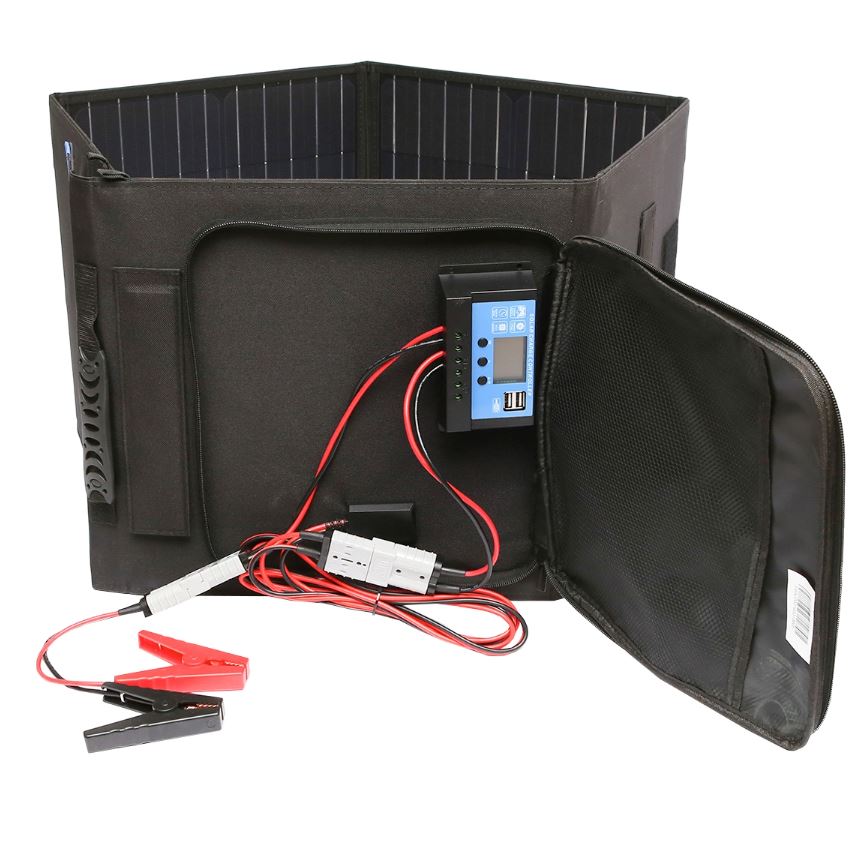 Panou solar 100W monocristalin cu 5 segmente (325x330mm) portabil tip valiza Breckner Germany - imagine 3