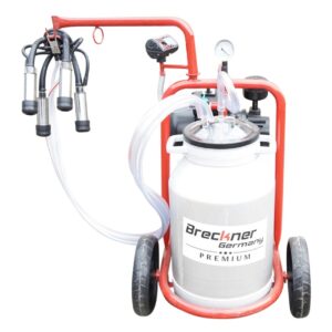 Aparat de muls vaci cu grup colector 160cc, sasiu vopsit electrostatic, bidon aluminiu 30L, 1 post Breckner Germany