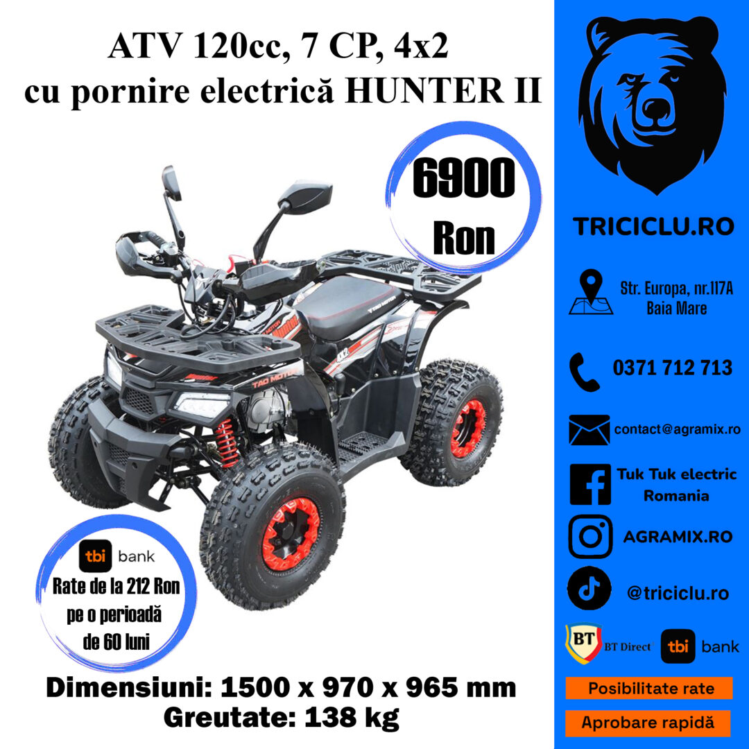 ATV 120cc 7 CP 4x2 cu pornire electrica HUNTER II - imagine 2