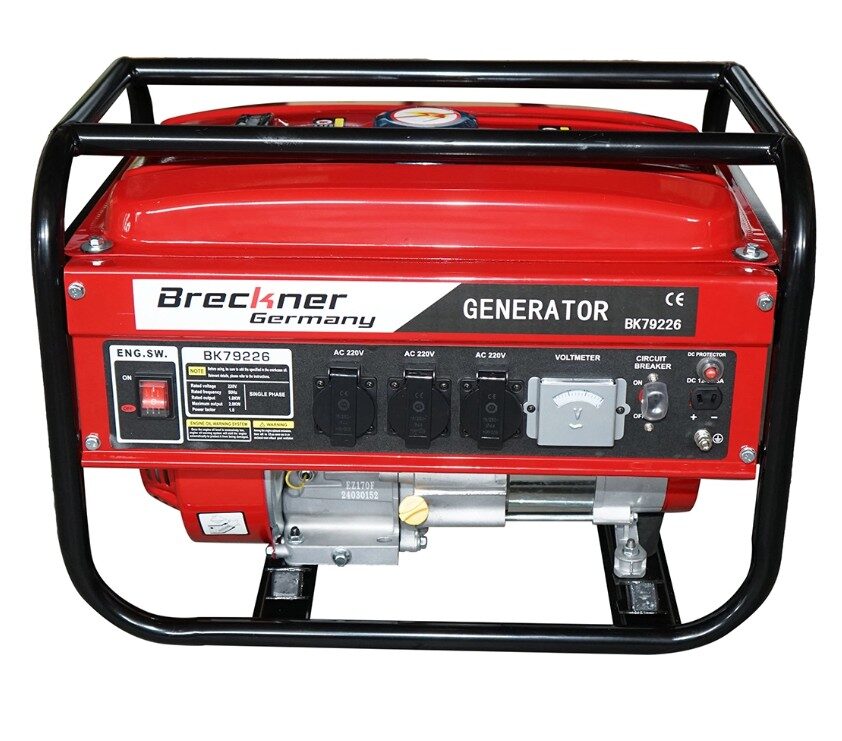 Generator electric pe benzina 1.8KW/220V motor 7.5CP pornire sfoara Breckner Germany