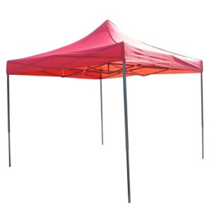 Cort pavilion pliabil 3x3m rosu impermeabil inaltime reglabila cadru metalic Breckner Germany