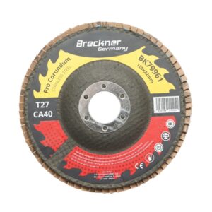 Disc lamelar abraziv corund 125x22mm T27 CA40 pentru slefuire/polizare inox si metal Breckner Germany