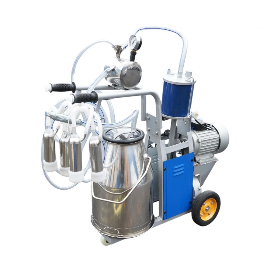 Aparat de muls bovine 1 post 550W 220V bidon inox 25L grup de muls cu 4 mansoane