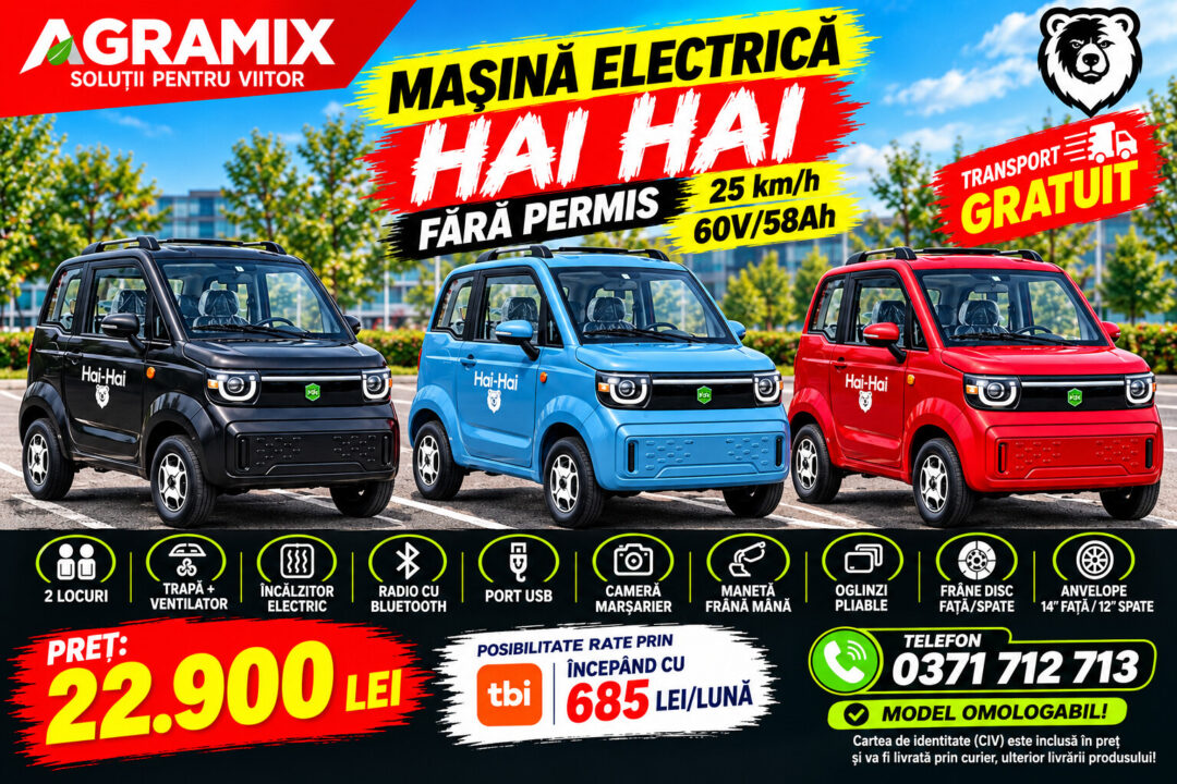 Masina electrica 3000W HAI HAI fara permis 25km/h 60V58Ah TRANSPORT GRATUIT - imagine 2